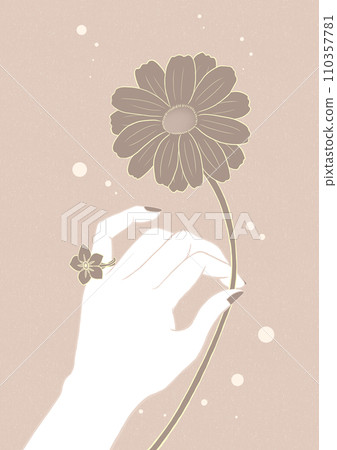 Flowers and hands brown Flowers and hands brown 110357781