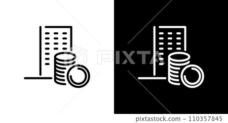 Simple bill and coin icon 110357845