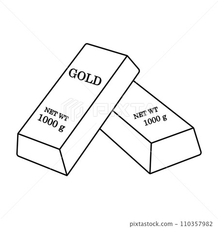 gold bar icon 110357982
