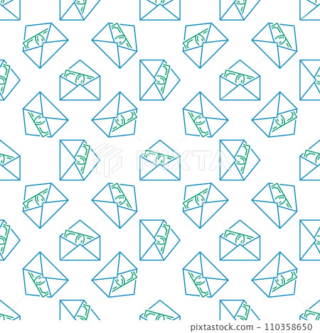 Banknote in Envelope vector Money Bribe concept line seamless pattern 110358650