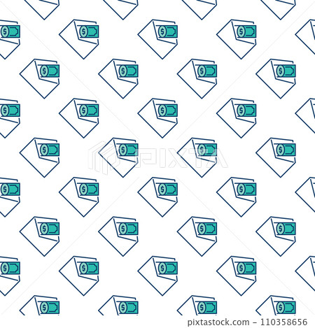 Cash in Open Envelope vector colored seamless pattern 110358656