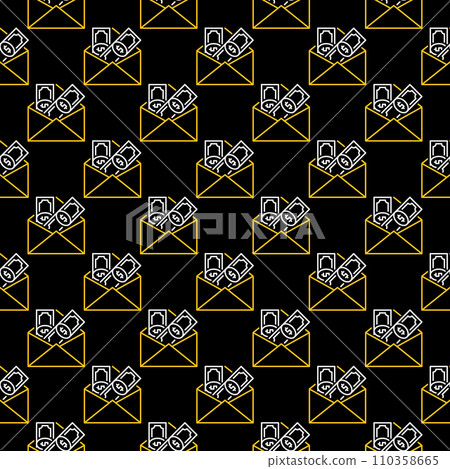 Dollar Banknotes in Envelope vector Money dark line seamless pattern Dollar Banknotes in Envelope vector Money dark line seamless pattern 110358665