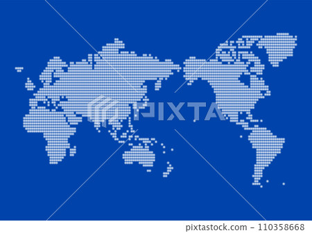 帶有白點圖案的世界地圖插圖(以日本為中心) 帶有白點圖案的世界地圖插圖(以日本為中心) 110358668
