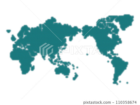 綠點的世界地圖插圖(以日本為中心) 綠點的世界地圖插圖(以日本為中心) 110358674