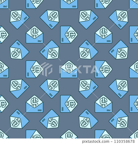 Dollar sign in Opened Envelope vector Money colored seamless pattern Dollar sign in Opened Envelope vector Money colored seamless pattern 110358678
