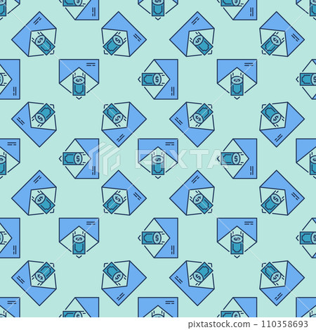 Envelope and Money vector Dollar Banknote colored seamless pattern Envelope and Money vector Dollar Banknote colored seamless pattern 110358693