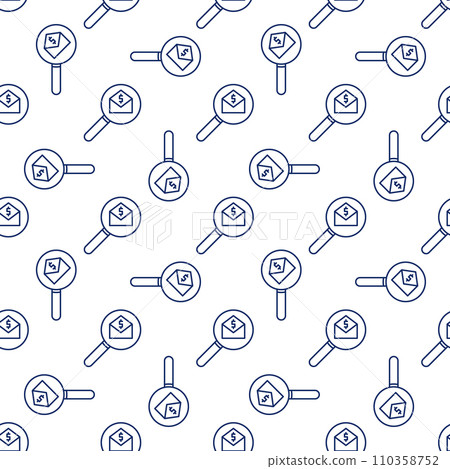 Magnifying Glass and Envelope with Money vector Search line seamless pattern Magnifying Glass and Envelope with Money vector Search line seamless pattern 110358752