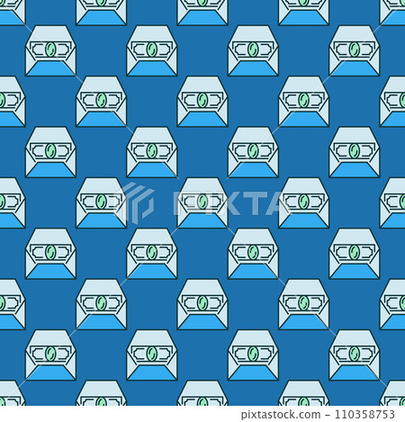 Money Banknote in Envelope vector colored seamless pattern Money Banknote in Envelope vector colored seamless pattern 110358753