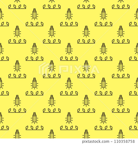 Corn Grow Led Light Bulb vector Phytolamp outline yellow seamless pattern Corn Grow Led Light Bulb vector Phytolamp outline yellow seamless pattern 110358758