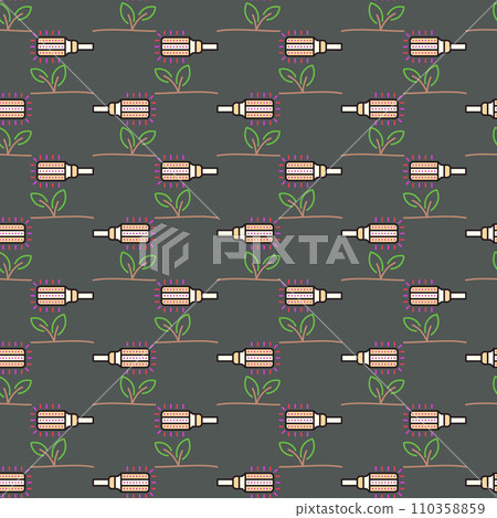 Phyto Corn Bulb vector Growing Lamp colored seamless pattern Phyto Corn Bulb vector Growing Lamp colored seamless pattern 110358859