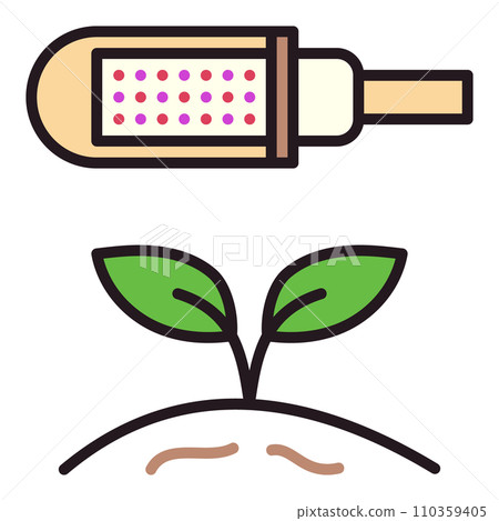Grow Light Led Bulb vector colored icon or design element 110359405