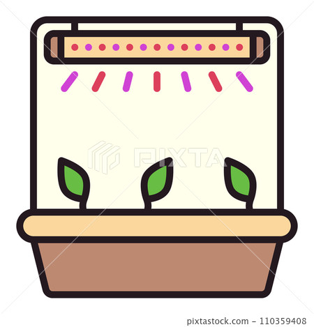 Grow Light with Plants vector Phytolamp colored icon or sign Grow Light with Plants vector Phytolamp colored icon or sign 110359408