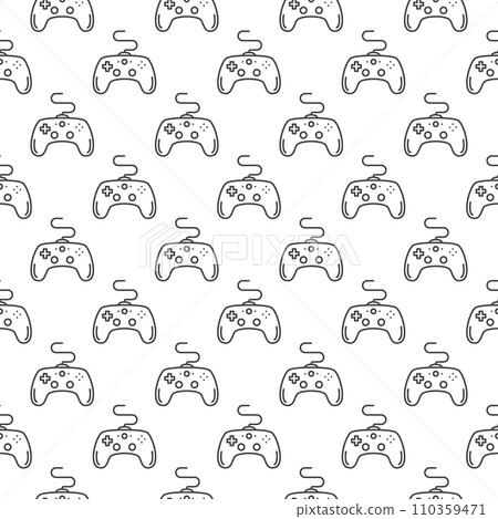 Gamepad for Computer vector Gamer Controlling Device simple seamless pattern in thin line style 110359471