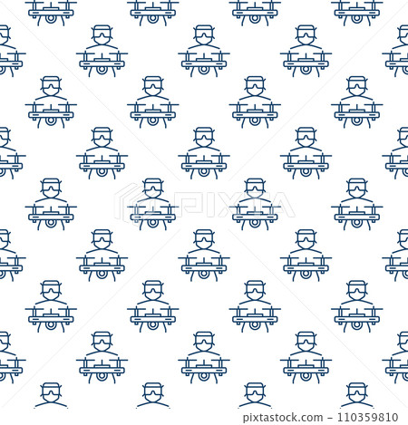 Man and FPV Drone vector concept linear seamless pattern 110359810
