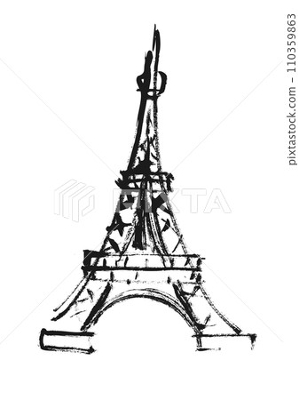 艾菲爾鐵塔手繪插圖 艾菲爾鐵塔手繪插圖 110359863