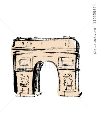 凱旋門手繪插圖 110359864