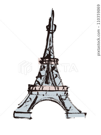 Hand drawn illustration of the eiffel tower 110359869