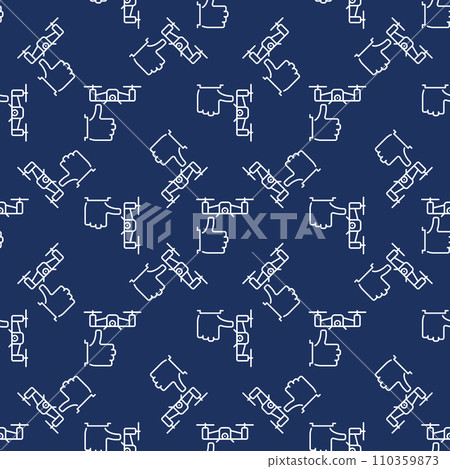 Drone and Thumbs Up vector I Love Quadcopters outline seamless pattern Drone and Thumbs Up vector I Love Quadcopters outline seamless pattern 110359873