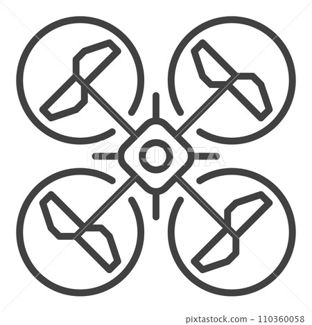 Drone vector concept simple line icon or symbol - top view 110360058