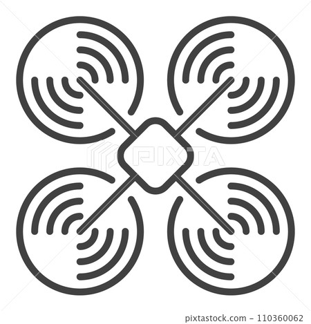 Drone vector Quadcopter concept thin line minimal icon Drone vector Quadcopter concept thin line minimal icon 110360062