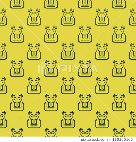 Bullet Proof Vest vector concept outline yellow seamless pattern Bullet Proof Vest vector concept outline yellow seamless pattern 110360166