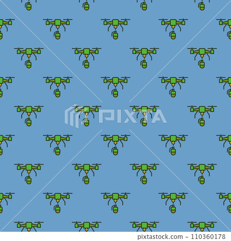 Drone with Grenade vector Quadcopter concept modern seamless pattern 110360178