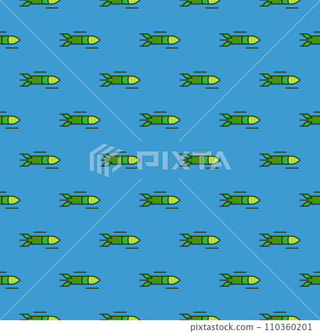 Missile vector Rocket Weapon concept colored modern seamless pattern 110360201