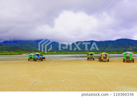 沖繩縣由布島的水牛車 沖繩縣由布島的水牛車 110360336