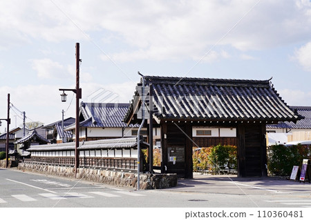Hyogo, Tanba Sasayama, Aoyama Historical Village/Dekanshokan entrance (Go Otemae Street, Autumn) 110360481