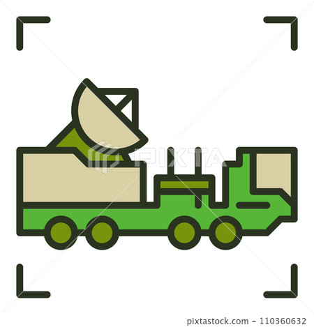 Radar Military Vehicle vector concept colored icon 110360632