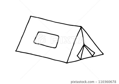 Camping tent editable doodle hand drawn icon. Tent for camping, hiking, local tourism illustration Camping tent editable doodle hand drawn icon. Tent for camping, hiking, local tourism illustration 110360678