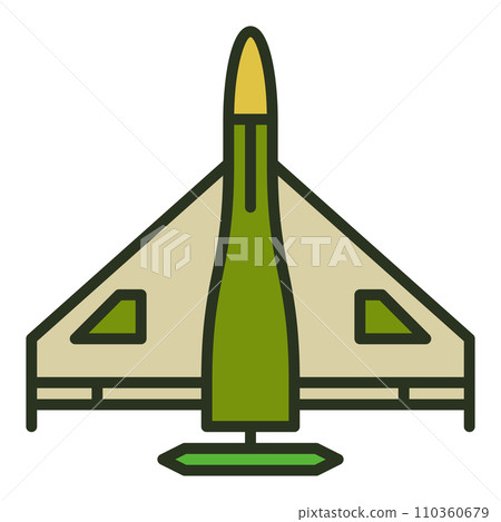 Combat Drone vector colored icon - Kamikaze Military Drone sign 110360679