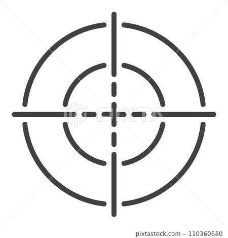 Crosshair vector concept outline icon - Target Aim sign Crosshair vector concept outline icon - Target Aim sign 110360680