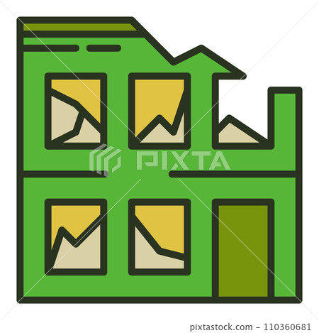 Destroyed Building vector War concept colored icon Destroyed Building vector War concept colored icon 110360681