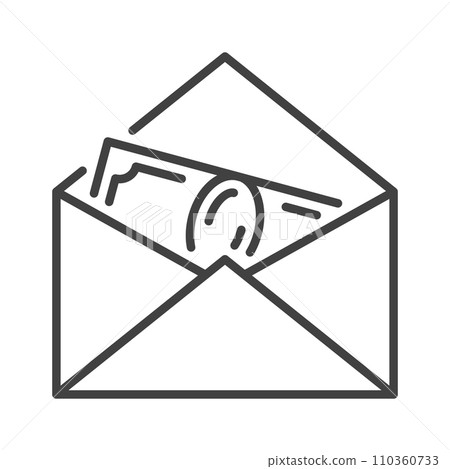 Banknote in Envelope vector Money Bribe concept linear icon Banknote in Envelope vector Money Bribe concept linear icon 110360733