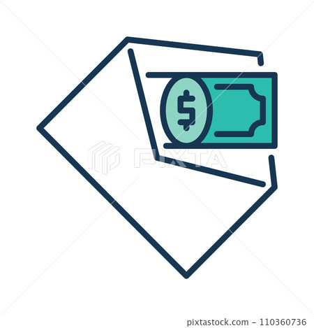 Cash in Open Envelope vector Salary concept colored icon Cash in Open Envelope vector Salary concept colored icon 110360736