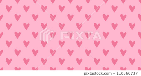 Simple pink hearts seamless pattern, endless doodle pink background with heart shapes, Valentines day concept 110360737