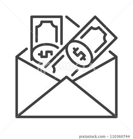 Dollar Banknotes in Envelope vector Money concept line icon Dollar Banknotes in Envelope vector Money concept line icon 110360744