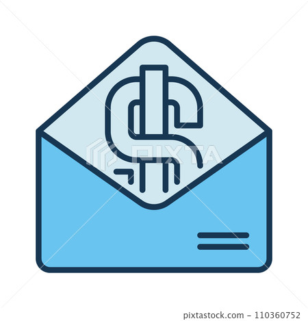 Dollar sign in Opened Envelope vector Money concept colored icon Dollar sign in Opened Envelope vector Money concept colored icon 110360752