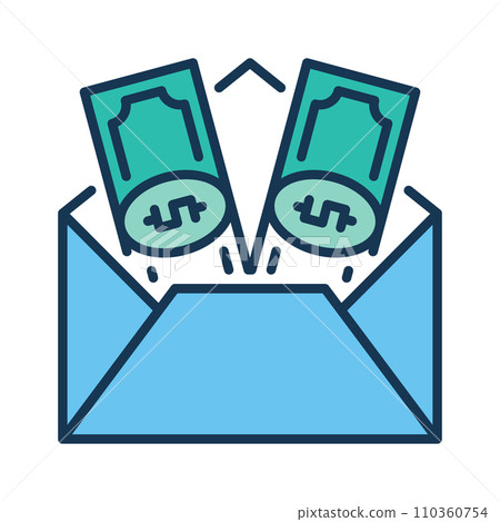 Envelope and Dollar Cash vector Money concept colored icon Envelope and Dollar Cash vector Money concept colored icon 110360754