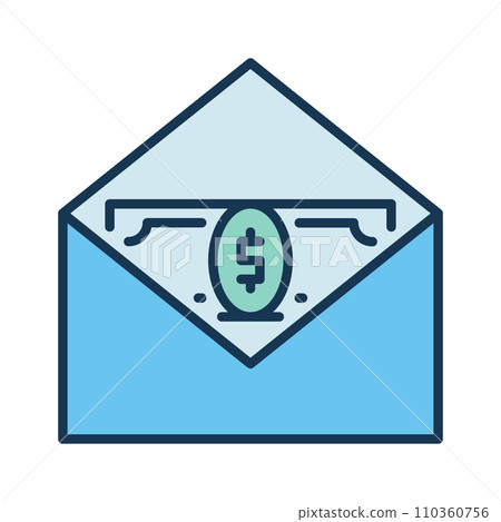 Envelope and Money vector USA Corruption concept colored icon 110360756