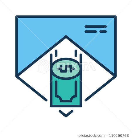 Envelope and Money vector Dollar Banknote concept colored icon Envelope and Money vector Dollar Banknote concept colored icon 110360758