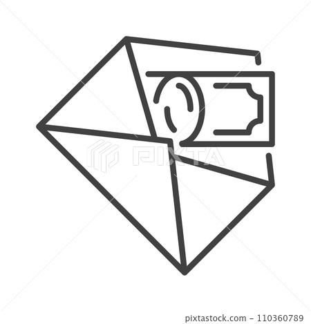 Envelope with Money vector Salary and Cash concept line icon Envelope with Money vector Salary and Cash concept line icon 110360789