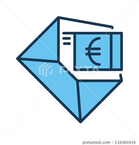 Euro Money in Envelope vector Corruption concept colored icon 110360810