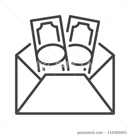 Opened Envelope with Cash vector Money concept outline icon Opened Envelope with Cash vector Money concept outline icon 110360841