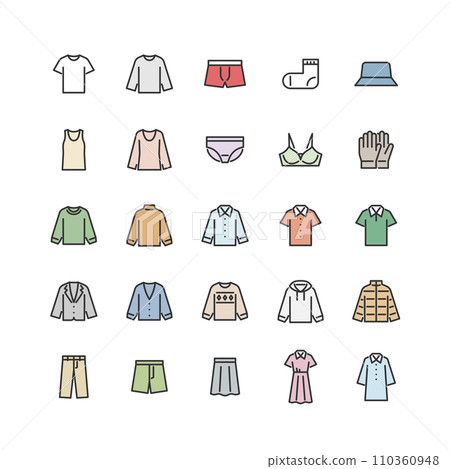 服裝顏色圖示集 110360948