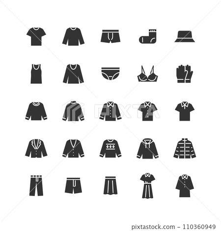 服裝單色圖示集 服裝單色圖示集 110360949