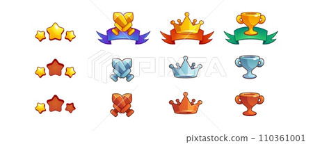 Emblems and rewards for three game levels Emblems and rewards for three game levels 110361001