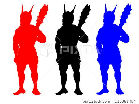 Demon silhouette 3 colors 110361494