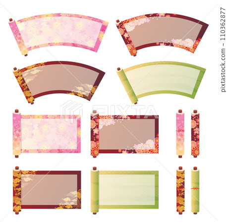 Scroll Japanese style frame frame set 110362877
